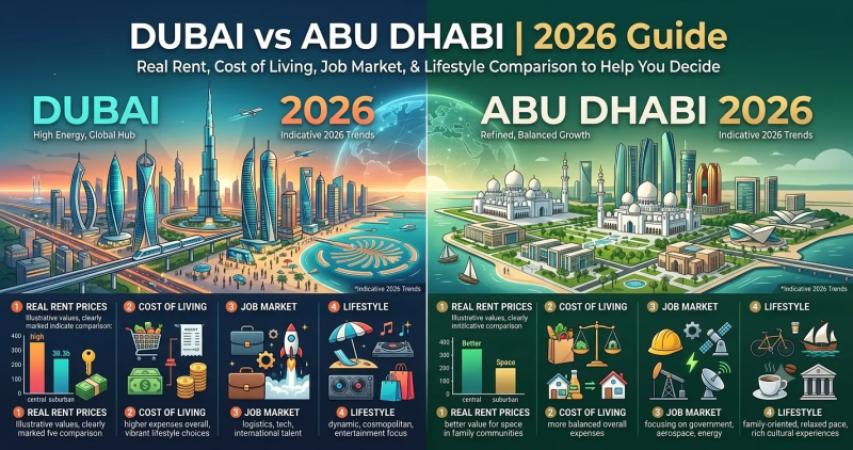 Dubai vs Abu Dhabi 2026: Cost of Living, Salary & Lifestyle Compared
